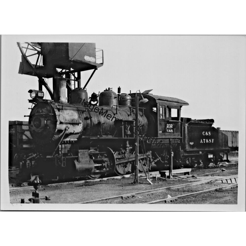 Vtg atchison, topeka, & santa fe‎ railway cs a.t.se 232 steam locomotive t2-325